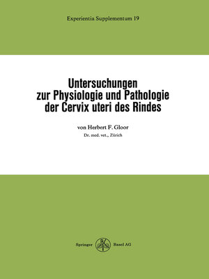 cover image of Untersuchungen zur Physiologie und Pathologie der Cervix uteri des Rindes